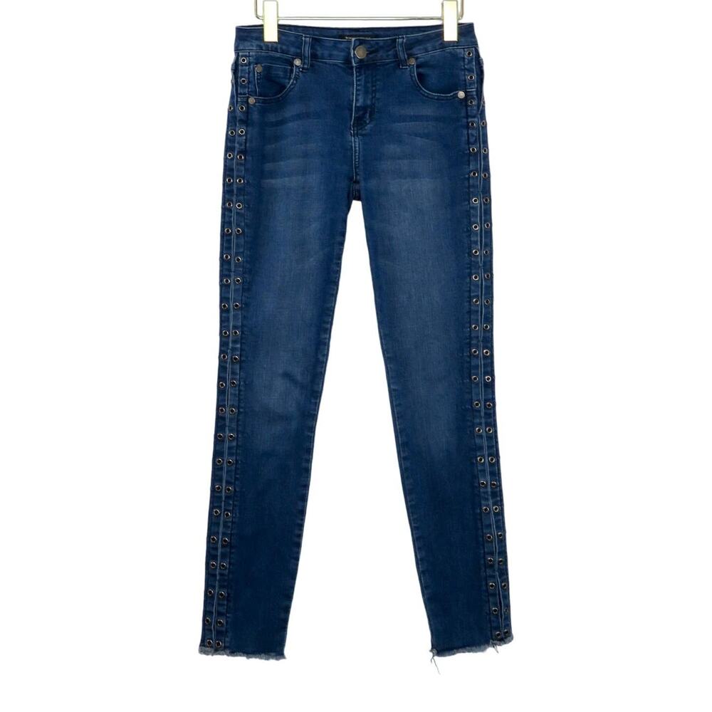Urban Outfitters Romeo + Juliet Couture Dark Wash Lace Up Jeans 28"